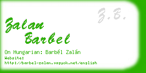 zalan barbel business card
