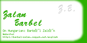 zalan barbel business card